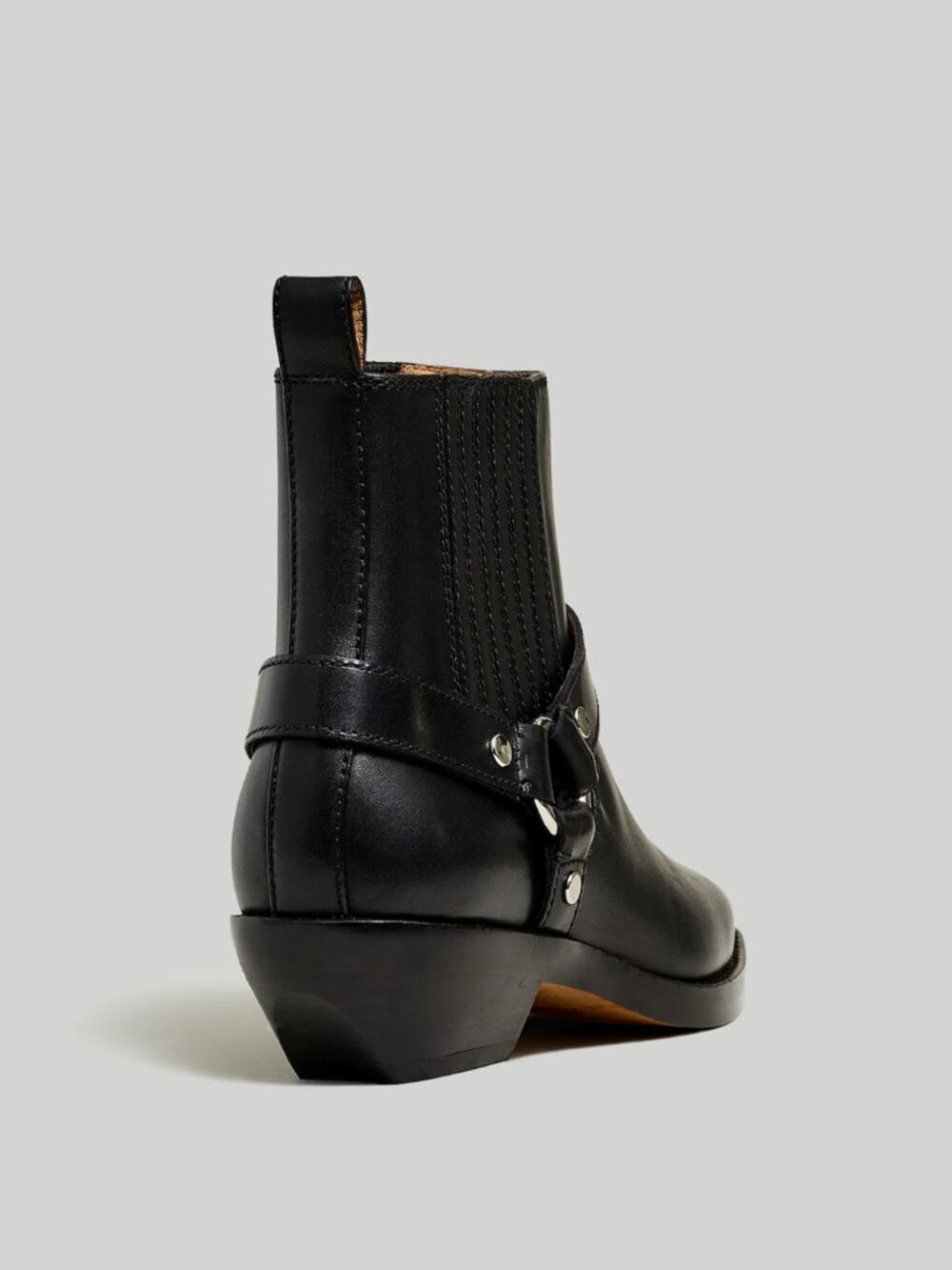 Madewell The Santiago Western Ankle Boot in True Black Women's Size 6.5 NWOT - Picture 4 of 9